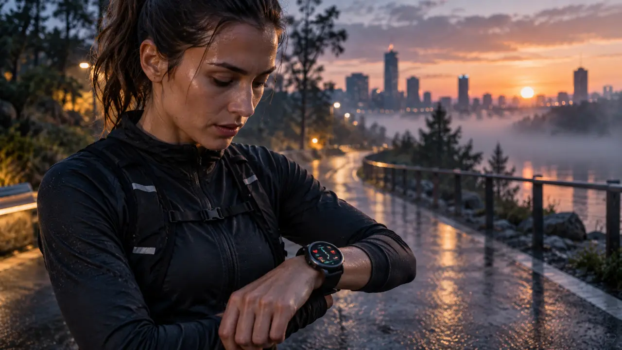 Coureur consultant ses données GPS après une sortie de running