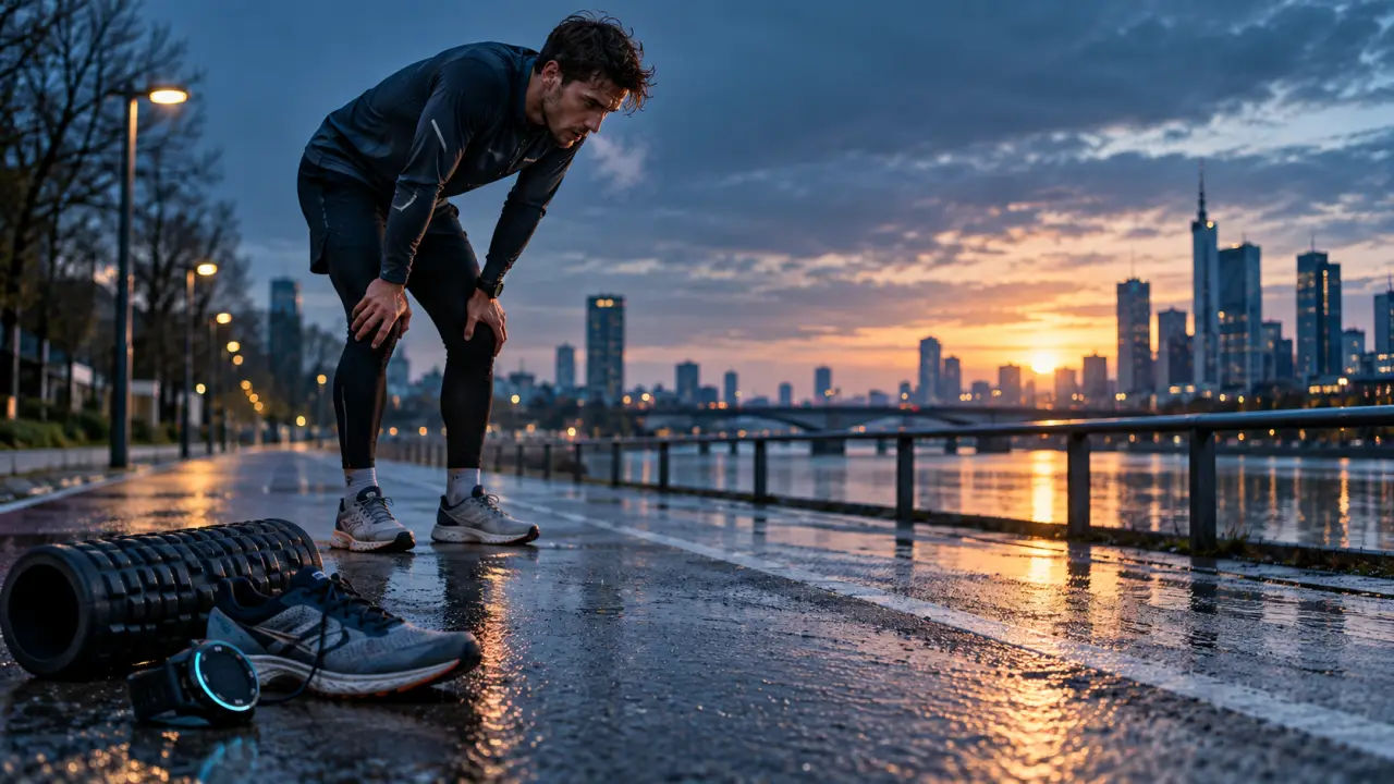 Coureur se préparant pour une course de 10 kilomètres sur une piste
