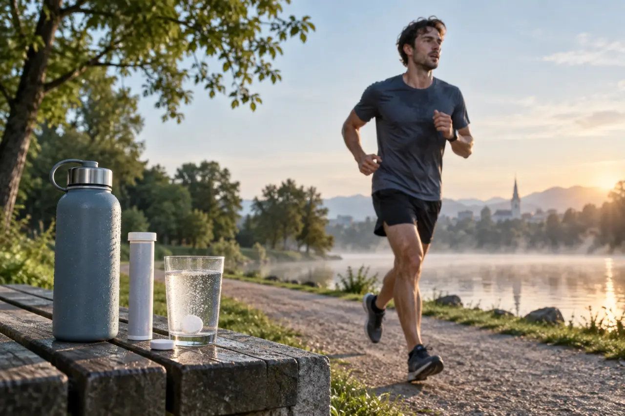 La pastille d’hydratation complète l’eau quand la transpiration augmente